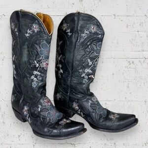 Old Gringo Black Floral Embroidered Boots